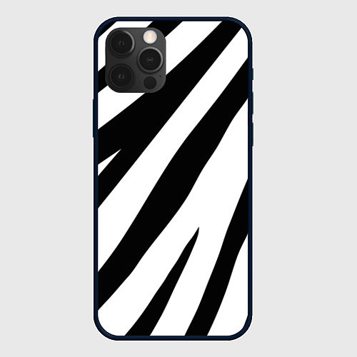 Чехол iPhone 12 Pro Max Камуфляж зебры / 3D-Черный – фото 1