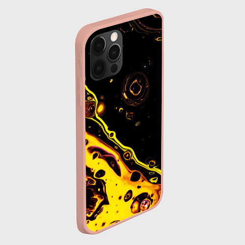 Чехол iPhone 12 Pro Max Золотая вода / 3D-Светло-розовый – фото 2