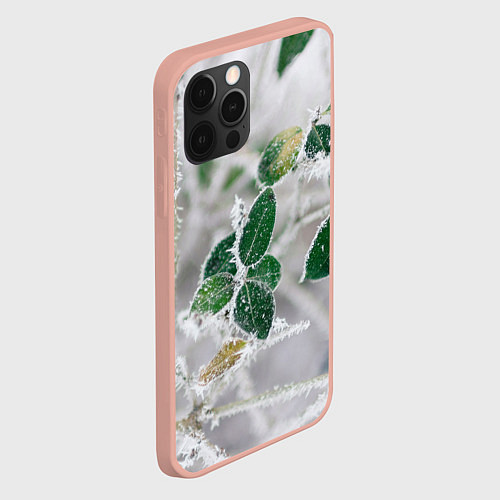 Чехол iPhone 12 Pro Max Green winter / 3D-Светло-розовый – фото 2