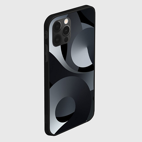 Чехол iPhone 12 Pro Max Спирали абстракция / 3D-Черный – фото 2