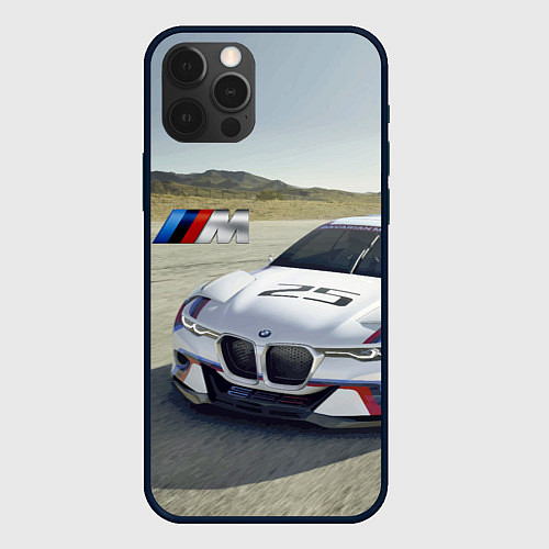 Чехол iPhone 12 Pro Max Спортивная бэха на гоночной трассе / 3D-Черный – фото 1