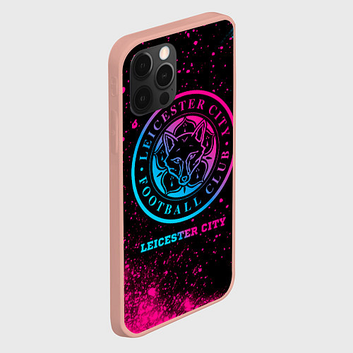 Чехол iPhone 12 Pro Max Leicester City - neon gradient / 3D-Светло-розовый – фото 2