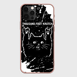 Чехол для iPhone 12 Pro Max Группа Thousand Foot Krutch и рок кот, цвет: 3D-светло-розовый