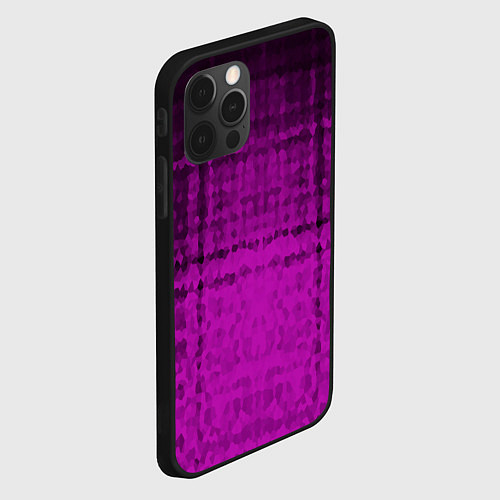 Чехол iPhone 12 Pro Max Абстрактный мозаичный черно - пурпурный узор / 3D-Черный – фото 2