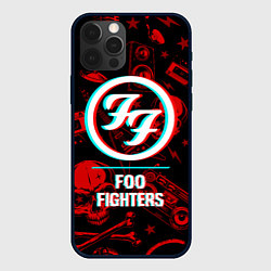 Чехол для iPhone 12 Pro Max Foo Fighters rock glitch, цвет: 3D-черный