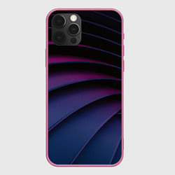 Чехол для iPhone 12 Pro Max Спиральные тёмные пластины, цвет: 3D-малиновый