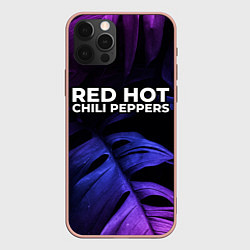 Чехол для iPhone 12 Pro Max Red Hot Chili Peppers neon monstera, цвет: 3D-светло-розовый