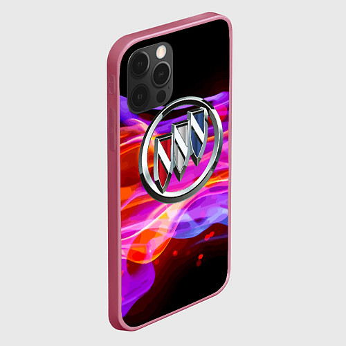 Чехол iPhone 12 Pro Max Buick - emblem - element / 3D-Малиновый – фото 2