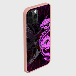 Чехол для iPhone 12 Pro Max Неоновый дракон purple dragon, цвет: 3D-светло-розовый — фото 2