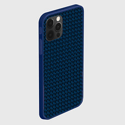 Чехол для iPhone 12 Pro Max Текстура Серьёзный сине-чёрный, цвет: 3D-тёмно-синий — фото 2