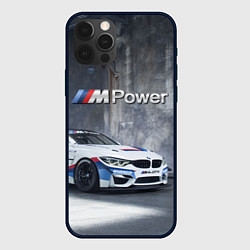 Чехол для iPhone 12 Pro Max BMW M4 GT4 - racing team - motorsport, цвет: 3D-черный
