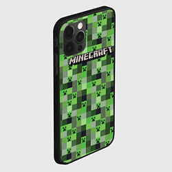 Чехол для iPhone 12 Pro Max Minecraft - пиксельные лица, цвет: 3D-черный — фото 2