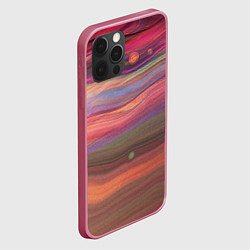 Чехол для iPhone 12 Pro Max Розово-оранжевый абстрактный песок, цвет: 3D-малиновый — фото 2