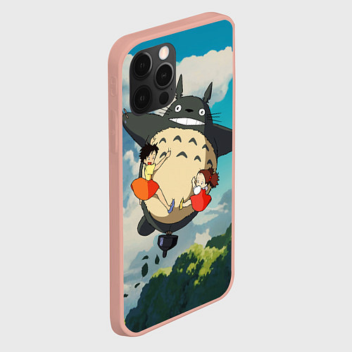 Чехол iPhone 12 Pro Max Flight Totoro / 3D-Светло-розовый – фото 2