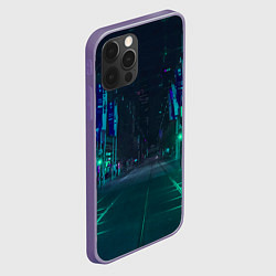 Чехол для iPhone 12 Pro Max Неоновая ночная улица, цвет: 3D-серый — фото 2