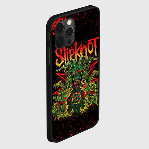 Чехол iPhone 12 Pro Max Slipknot satan / 3D-Черный – фото 2