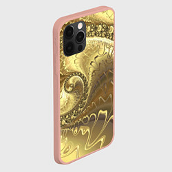 Чехол для iPhone 12 Pro Max Золотая абстракция, цвет: 3D-светло-розовый — фото 2