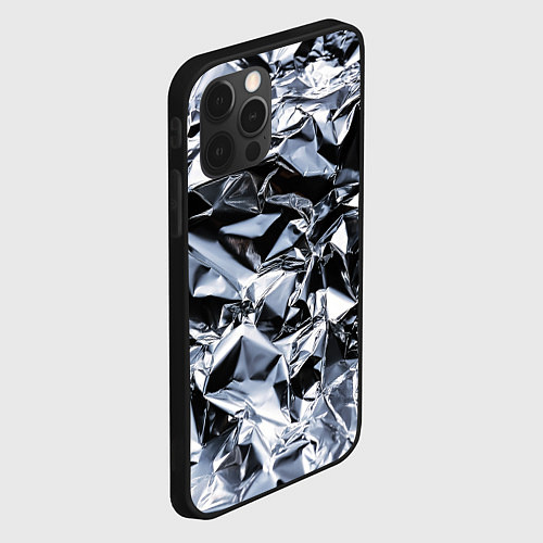 Чехол iPhone 12 Pro Max Aesthetic visual art silver / 3D-Черный – фото 2