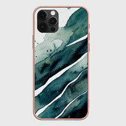 Чехол для iPhone 12 Pro Max Акварельные контрастные разводы, цвет: 3D-светло-розовый