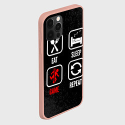 Чехол для iPhone 12 Pro Max Eat, sleep, Portal, repeat, цвет: 3D-светло-розовый — фото 2