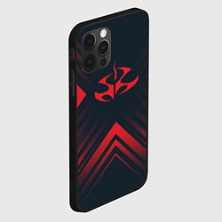 Чехол для iPhone 12 Pro Max Красный символ Hitman на темном фоне со стрелками, цвет: 3D-черный — фото 2