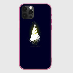 Чехол для iPhone 12 Pro Max Рождество светящаяся ёлка, цвет: 3D-малиновый