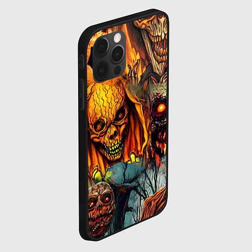 Чехол iPhone 12 Pro Max Монстры ужасные хэллоуинские / 3D-Черный – фото 2