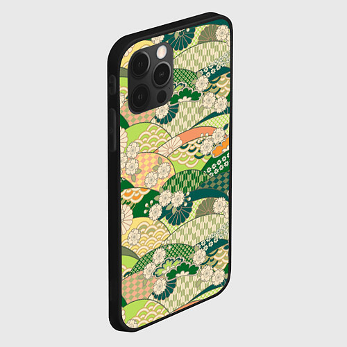 Чехол iPhone 12 Pro Max Green fields / 3D-Черный – фото 2