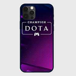 Чехол для iPhone 12 Pro Max Dota gaming champion: рамка с лого и джойстиком на, цвет: 3D-черный