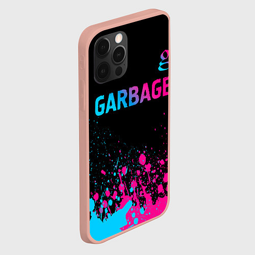 Чехол iPhone 12 Pro Max Garbage - neon gradient: символ сверху / 3D-Светло-розовый – фото 2