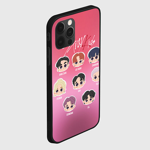 Чехол iPhone 12 Pro Max Chibi Stray Kids / 3D-Черный – фото 2