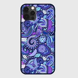 Чехол для iPhone 12 Pro Max Flower patterns, цвет: 3D-черный