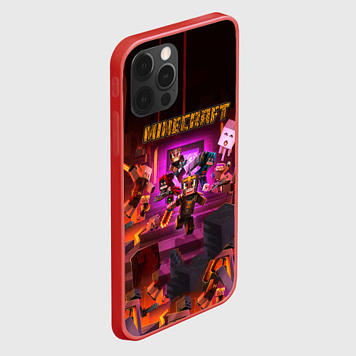 Чехол iPhone 12 Pro Max Minecraft art / 3D-Красный – фото 2