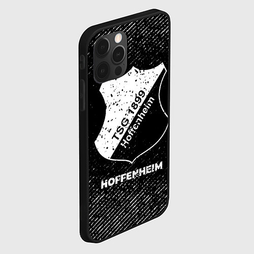 Чехол iPhone 12 Pro Max Hoffenheim с потертостями на темном фоне / 3D-Черный – фото 2