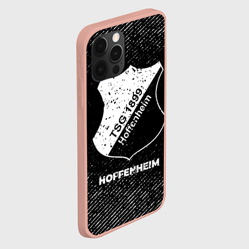 Чехол iPhone 12 Pro Max Hoffenheim с потертостями на темном фоне / 3D-Светло-розовый – фото 2