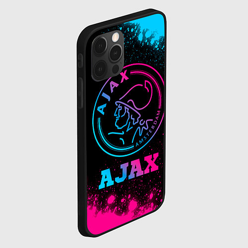 Чехол iPhone 12 Pro Max Ajax - neon gradient / 3D-Черный – фото 2