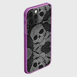 Чехол для iPhone 12 Pro Max Абстрактные черепа пейсли, цвет: 3D-сиреневый — фото 2