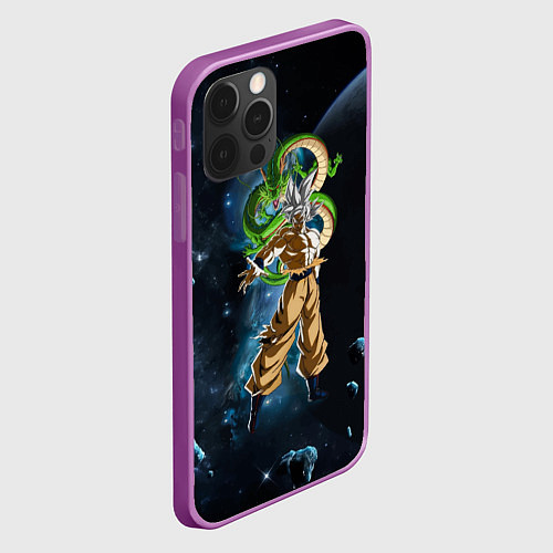 Чехол iPhone 12 Pro Max Dragon Ball - Space - Son Goku / 3D-Сиреневый – фото 2