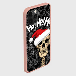 Чехол для iPhone 12 Pro Max Ho! Ho! Ho! Череп Санта Клаус, цвет: 3D-светло-розовый — фото 2
