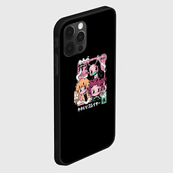 Чехол для iPhone 12 Pro Max Клинок, рассекающий демонов чиби герои Танджиро, З, цвет: 3D-черный — фото 2