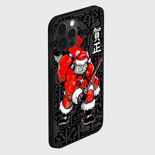 Чехол iPhone 12 Pro Max Santa Claus Samurai / 3D-Черный – фото 2