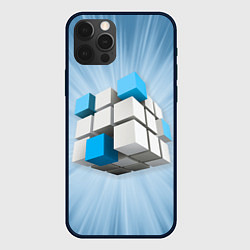 Чехол для iPhone 12 Pro Max Трёхцветный кубик Рубика, цвет: 3D-черный