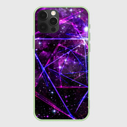 Чехол для iPhone 12 Pro Max Triangle space - Neon - Geometry, цвет: 3D-салатовый