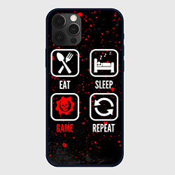 Чехол для iPhone 12 Pro Max Eat, sleep, Gears of War, repeat, цвет: 3D-черный