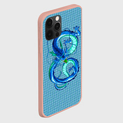 Чехол для iPhone 12 Pro Max Синий дракон в форме цифры 8, цвет: 3D-светло-розовый — фото 2