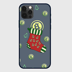 Чехол iPhone 12 Pro Max Christmas funny bitcoin