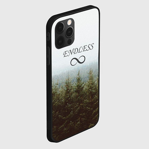 Чехол iPhone 12 Pro Max Бесконечный лес / 3D-Черный – фото 2