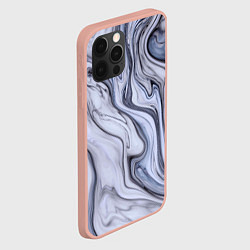Чехол для iPhone 12 Pro Max Чёрная акварель, цвет: 3D-светло-розовый — фото 2