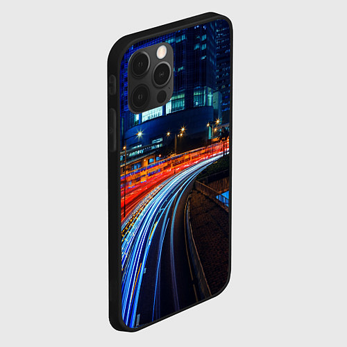 Чехол iPhone 12 Pro Max Ночной мегаполис night city / 3D-Черный – фото 2