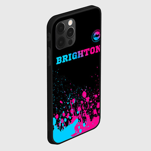 Чехол iPhone 12 Pro Max Brighton - neon gradient: символ сверху / 3D-Черный – фото 2